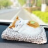 Yellow block bamboo charcoal sleeping cat