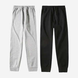 升级华棉复合超柔卫裤牛奶丝灰色黑色卫裤  男女同款潮流休闲卫裤