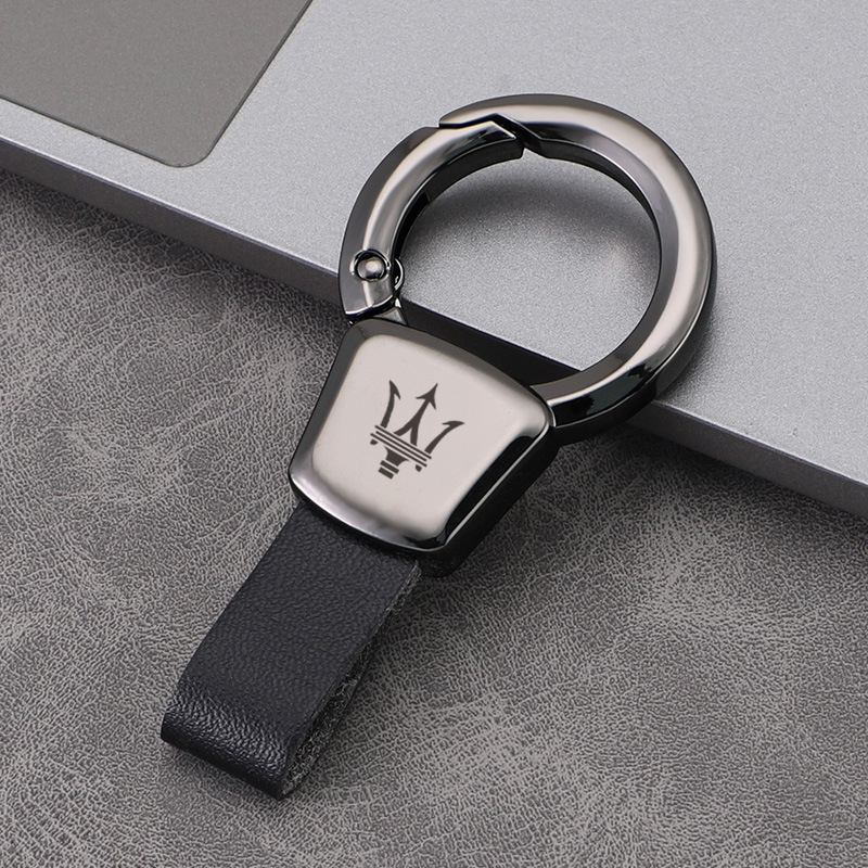 Láser láser llavero de coche colgante llavero de cuero para hombre logotipo del coche llavero de alta gama colgante de coche creación