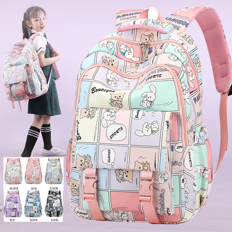 Nueva mochila escolar para estudiantes de primaria, grado 3456 de alta capacidad de estudiantes de secundaria, mochila de hombro de impresión de alto valor facial