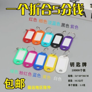 跨境钥匙扣彩色PP塑料钥匙牌分类标签牌号码牌行李牌礼嘉奖刻字