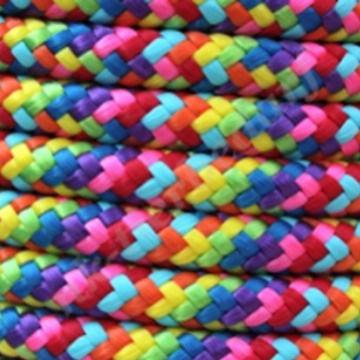 5mm彩虹色实芯编织绳 涤纶纤维 圆绳 PP绳 纤维绳 手机斜挎绳