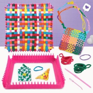 Educational elastic rope weaving toy DIY loop weaving rainbow coil loom creative Coaster making suit