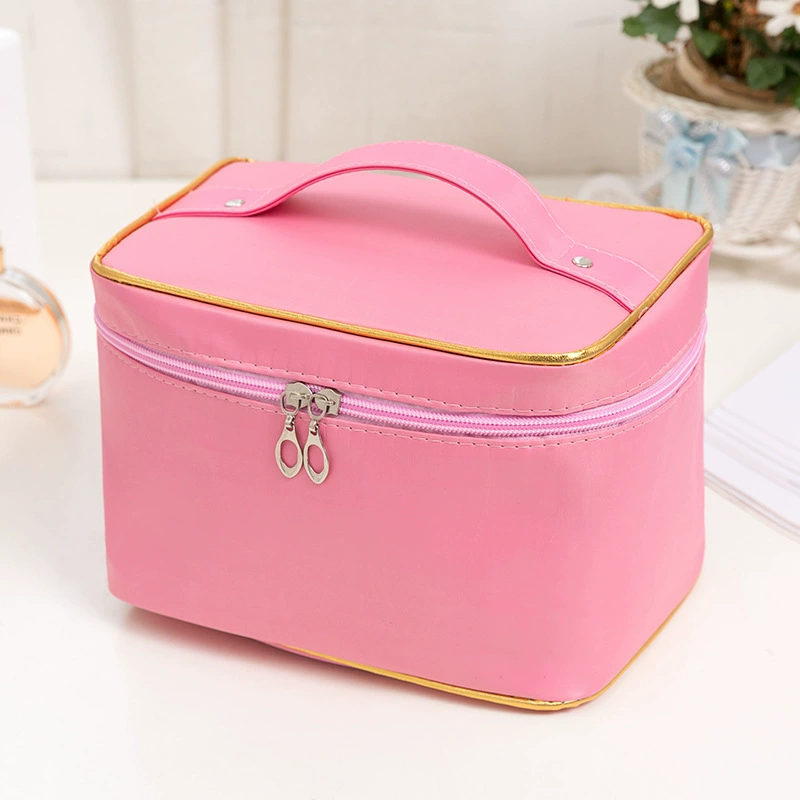 Ёмкий складной косметичник, портативный organizer purse; цвета: Черный Розовый, Синий Розовый, Розовый Розовый