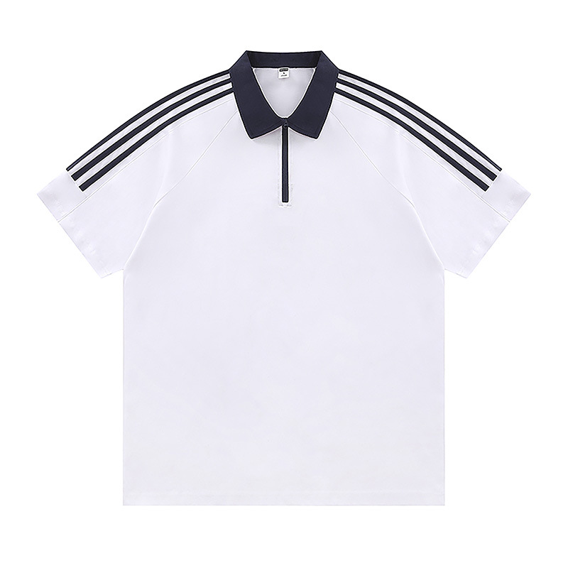 Semia cremallera color poliéster algodón empresa ropa de trabajo ropa deportiva con solapa camiseta de polo de manga corta personalizada