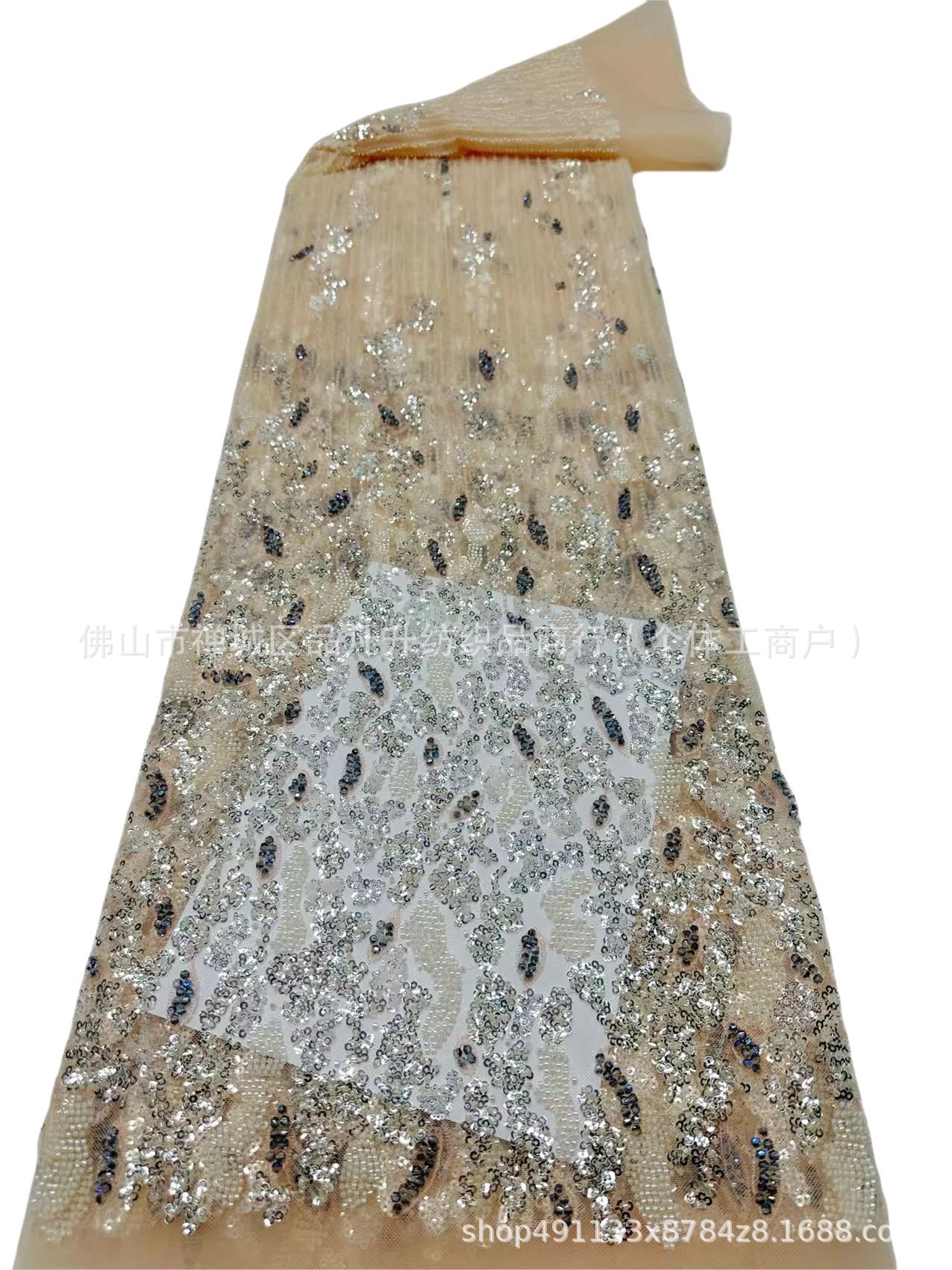 Pipe de perlas bordado sequinilla tela de bordado vestido de boda tela de moda de rendimiento de escenario tela de moda spot transfronterizo image 8