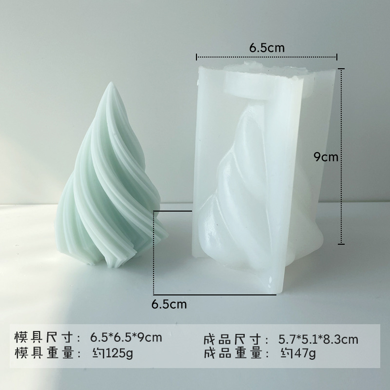 INS espiral triángulo cono aromaterapia vela molde de silicona DIY yeso hecho a mano decoración fragante piedra herramienta de molienda