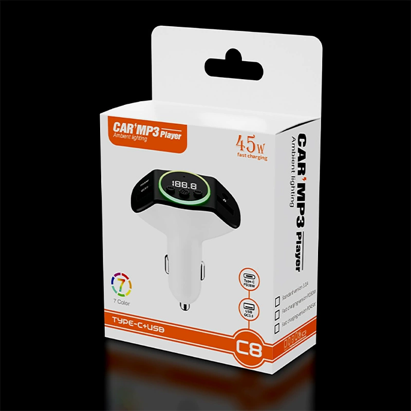 Новый C8 автомобильный прикуриватель mp3 Bluetooth FM телефон громкой связи автомобильный U диск mp3 плеер зарядное устройство автомобиля