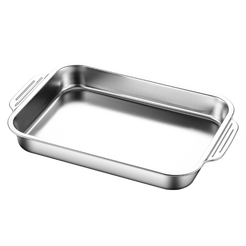 【Dropshipping】Thickened Stainless Steel Rectangular Grilled Fish Plate, Deepened for Home Use Grilled Fish Oven, BBQ Plate for Seafood