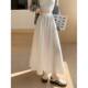 Mori Style White Skirt Women's Spring and Summer New High Waist Slimming Mid-length Pleated Elegant Long Skirt
