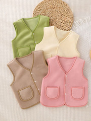 DUUDUU Spring and Autumn Children's Baby Horse Coat for Boys and Girls, Kids' Winter Coat, Open Front, Fleece Lined, Warm Baby Vest