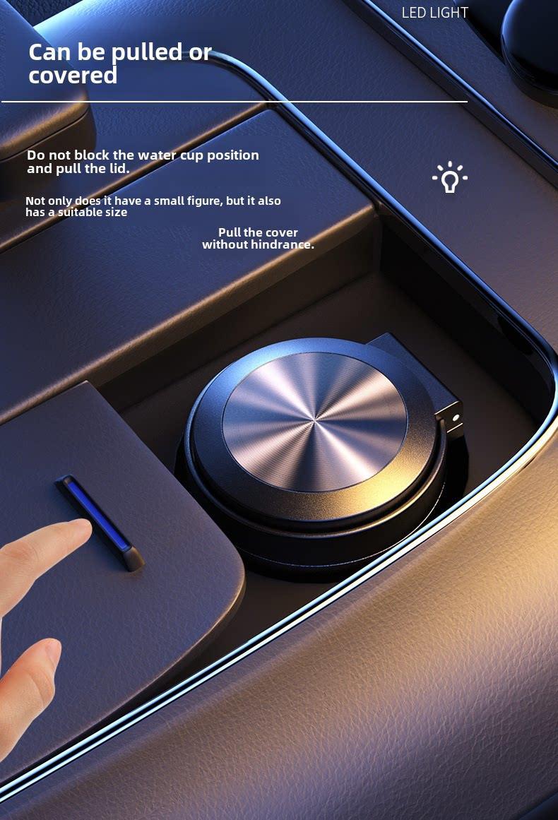 Suitable for Aito M5, M7, M9, M8 Car Ashtray, Aluminum Alloy Car Ashtray with Press-To-Open Lid and Light