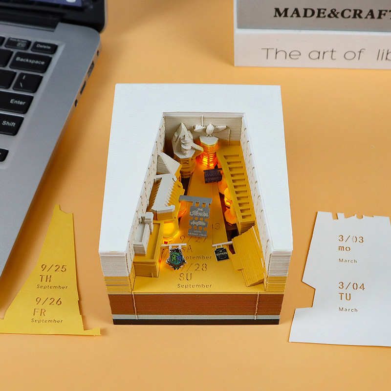 プレゼント創意便箋紙3d立体便箋本は建築模型紙彫刻カレンダーの周暦文を飾っています。|undefined