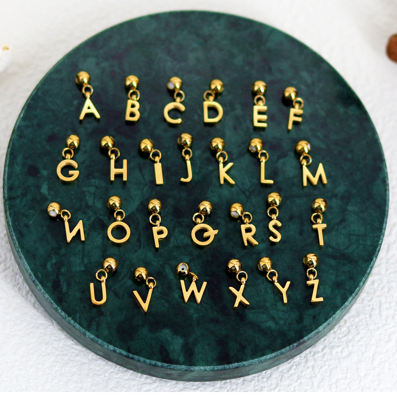 1 Pieza Acero Inoxidable 304 Chapados en oro de 18k Letra Colgante display picture 2