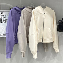 素町松弛感连帽卫衣女 加厚拉毛宽松休闲短款外套上衣