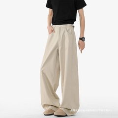 Naples トレンディウエストヘッド鎌オーバーオールメンズ春夏トレンディブランドルーズドレープワイドレッグパンツスリムカジュアルパンツ