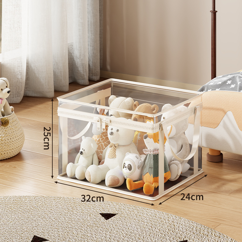 Cilindro Organizador de Juguetes de Peluche de Plástico y Tela, Transparente, Gran Capacidad, para Muñecas
