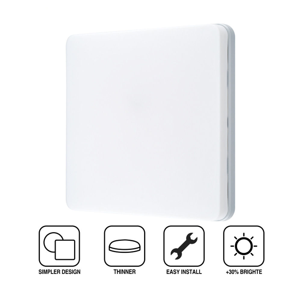 Lámpara de panel LED integrada Instalación en la superficie Lámpara de techo de sala de estar cuadrada Lámpara de techo Iluminación de oficina Lámpara redonda