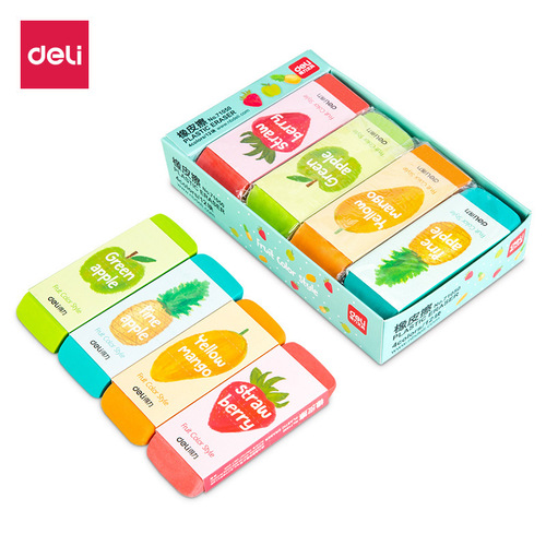 Deli 71050 color eraser student fresh fruit color children's creative correction large eraser