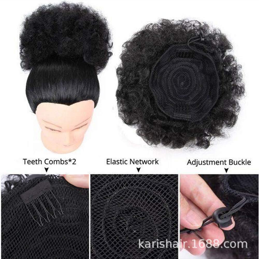 Afro puff africano seda mullida pequeña bolsa de pelo rizado Caterpillar ponytail rizado