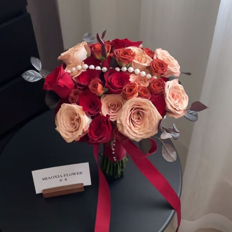 仿真花球玫瑰新娘结婚当天感领证新婚礼物订婚出嫁手捧花|undefined