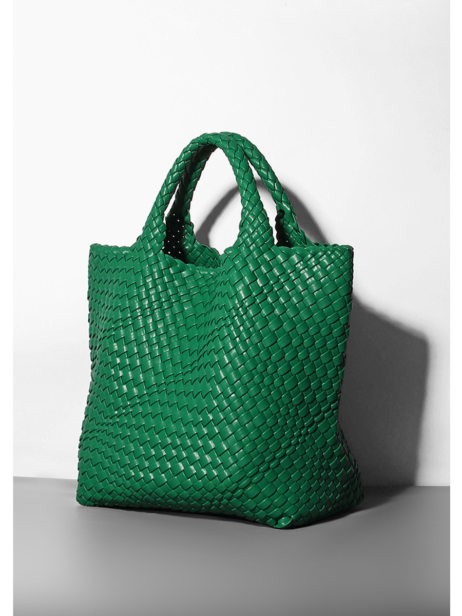 Bolso de cubo de cuero suave, bolso de tote tejido, bolso grande europeo y americano, bolso transfronterizo de comercio exterior de Amazon, bolso de canasta de verduras