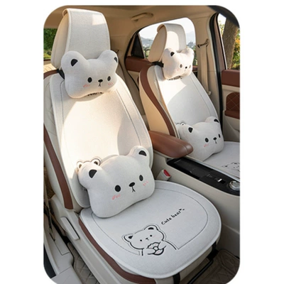 Seat cushion, seat cover | Bear Cartoon Four - off-white-luxury-two-seater-split-head-general