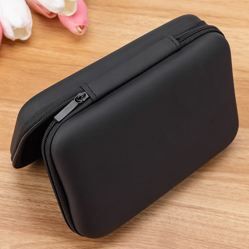 Portable rectangular EVA headphone bag, mobile hard drive zipper bag, data cable storage bag, power bank protective case