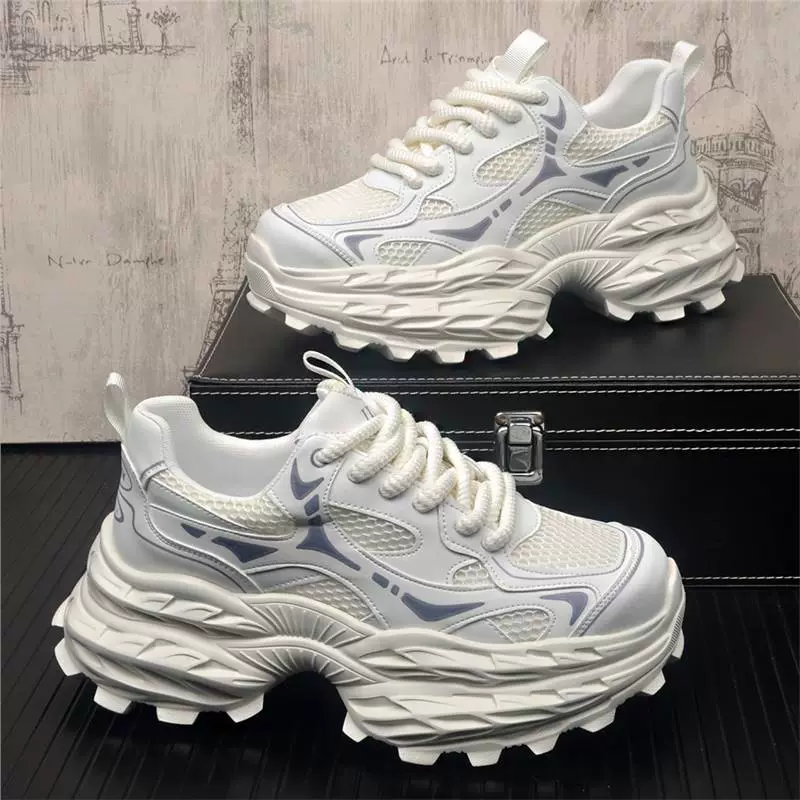 Европейские модные летние кроссовки для мужчин, дышащие, из сетчатой ткани, на толстой подошве, универсальные, в стиле "dad shoes"