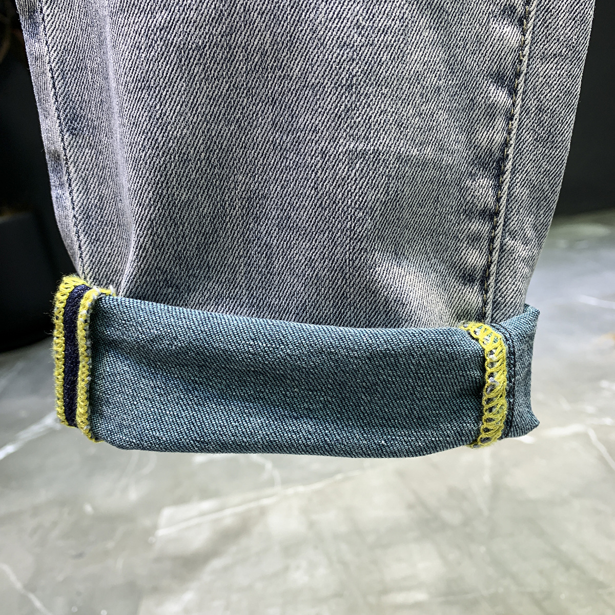 Jean délavé haut de gamme pour hommes, nouvelle marque tendance, élastique, fuselé, polyvalent, coupe ajustée, épais, printemps et automne_voghion.com