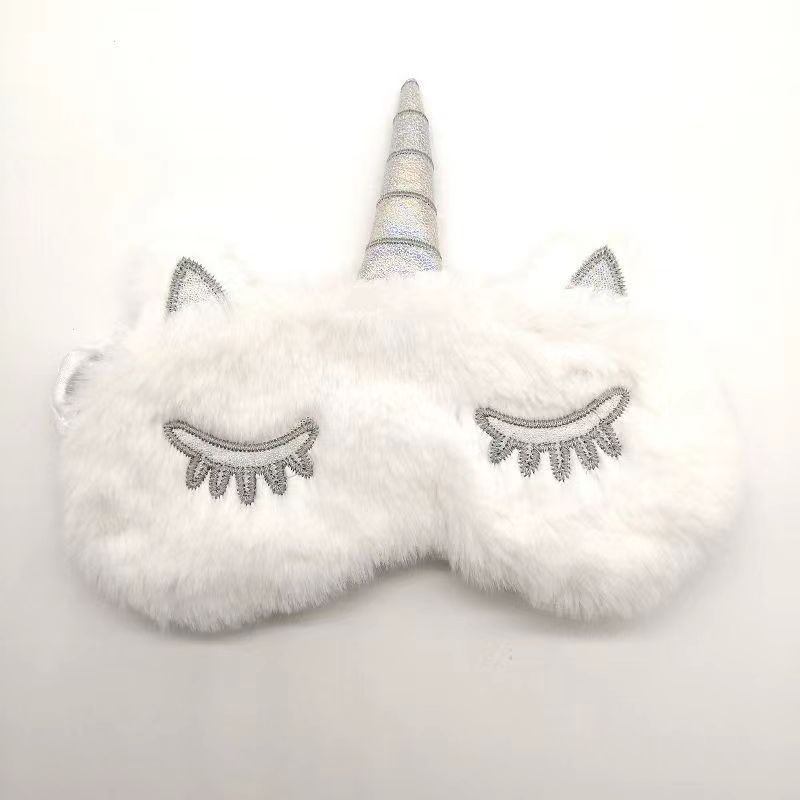 2023 nuevo unicornio lindo chica felpa sombreado máscara de ojos invierno dibujos animados niños estudiante sueño chica especial