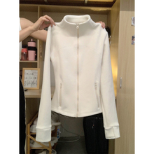 摇粒绒卫衣女立领拉链开衫修身内胆加绒冲锋衣内搭抓绒厚打底外套