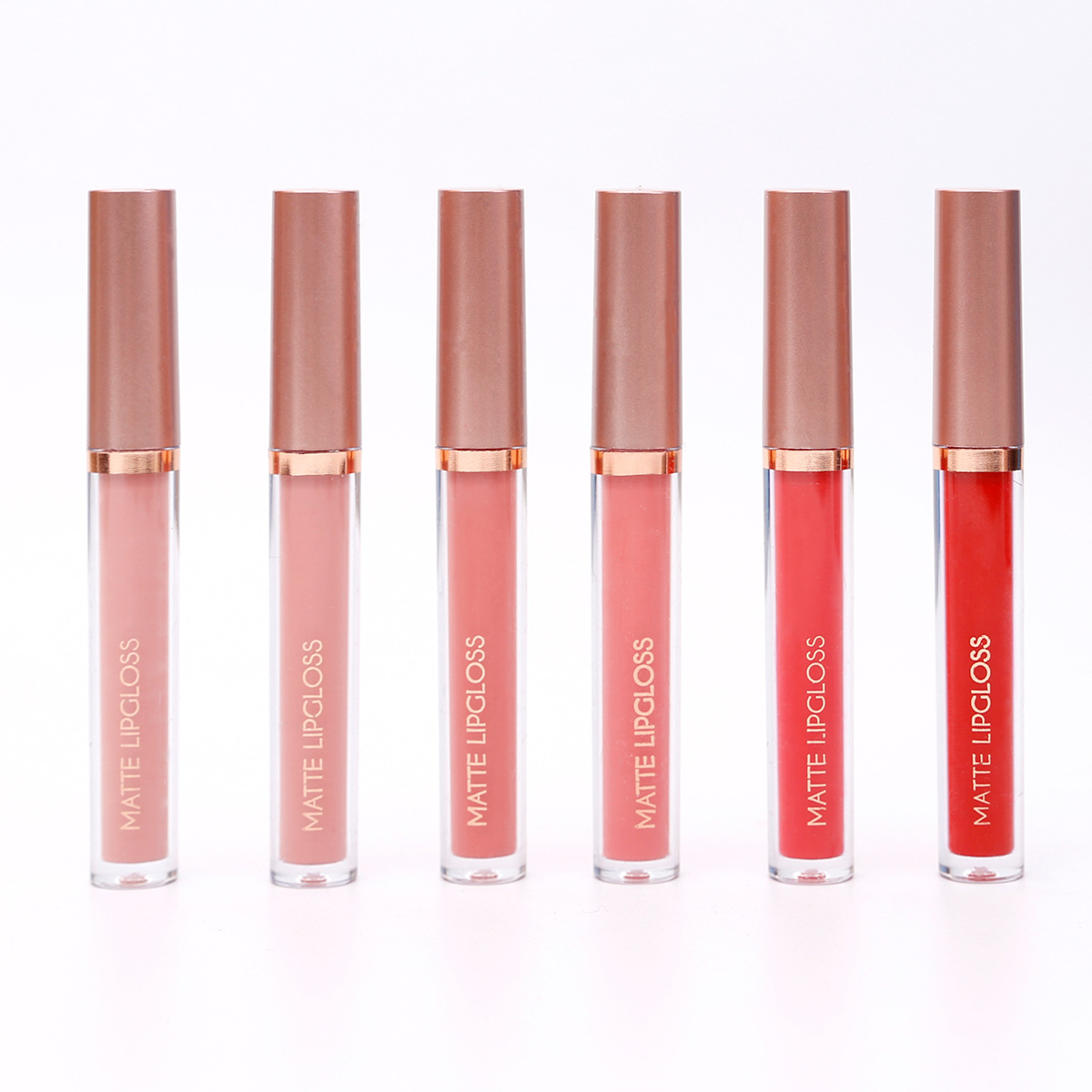 6-piece red matte lipstick set, liquid lipstick, waterproof, non-stick cup, lip gloss, velvet lip gloss, cross-border undefined