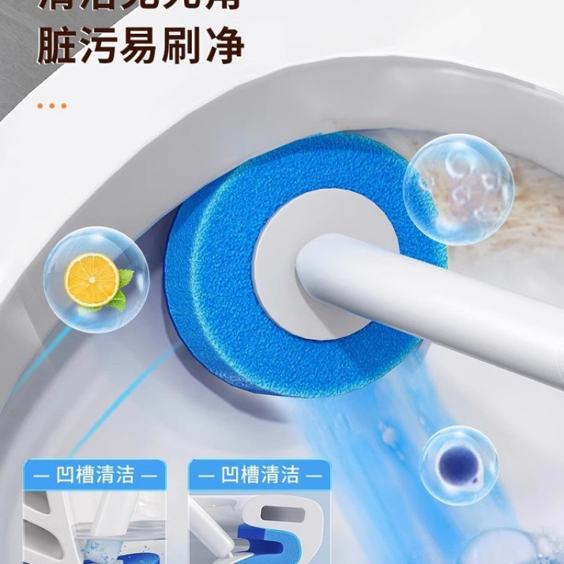 cepillo de inodoro desechable colgado en la pared para uso doméstico sin rincón muerto nuevo cepillo de limpieza de inodoro