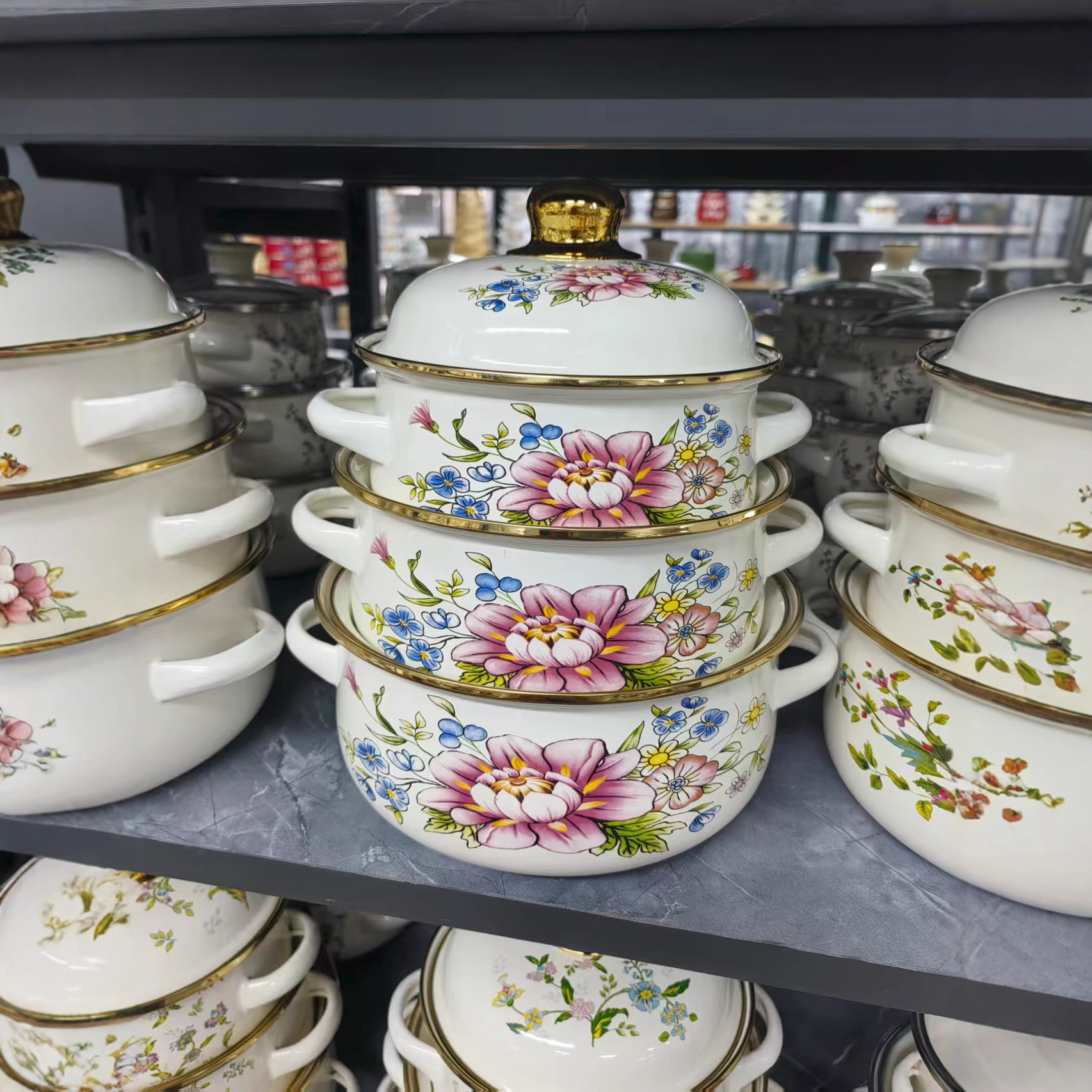 Enamel Pot Stew Pot Stew Cup Casserole Soup Pot Stew Pot Milk Pot Non-Stick Pot Induction Cooker Cooking Pot Enamel Pot Export Household