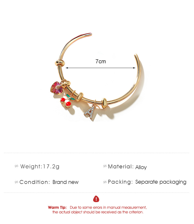 Cherry love letter bracelet simple adjustable opening bead circle bracelet