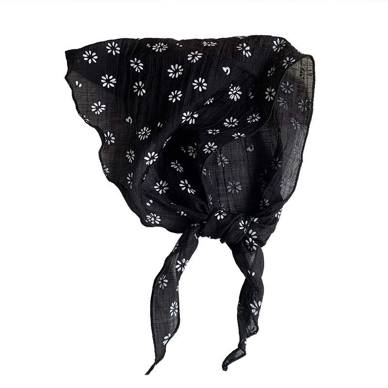 Bufanda triangular con cintura para mujer nuevo estilo fino decoración de flores protección para el cuello bufanda de seda bufanda de seda bufanda de todo fósforo de alta calidad banda para el cabello