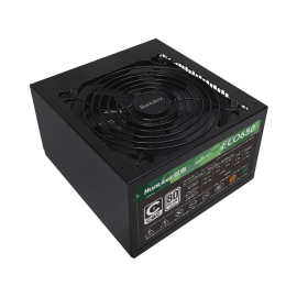 航嘉ECO650白牌能效双认证额定650W宽幅长线台式机电脑电源黑