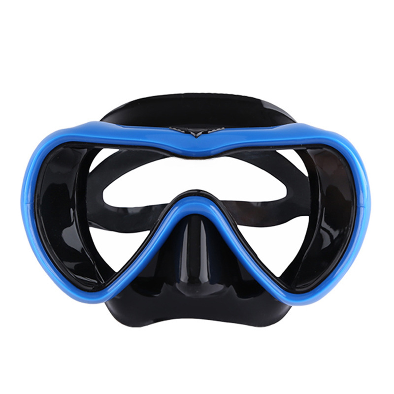 Adult single lens anti-fog film tempered glass liquid silicone snorkeling mask Diving goggles Deep diving goggles_desvips.com