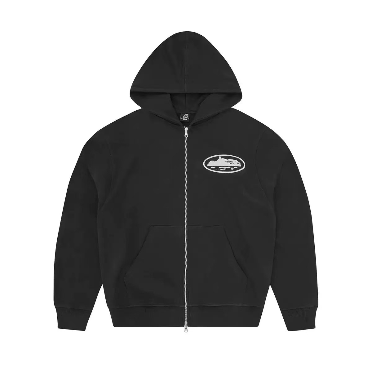 Corteiz Alcatraz Heavy Knit Zip Sweater Black