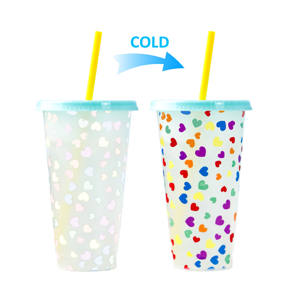 Spot transfronterizo de 710ml taza de plástico de color frío de gran capacidad PP taza de té con leche bebida fría con taza de paja con fábrica de inspección NBCU