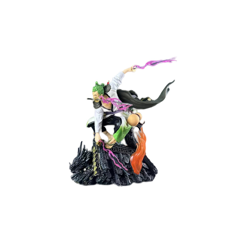 원피스 롤로노아 조로 피규어 옥상 버전 검은머리 삼도류 25cm PVC 조립식 모