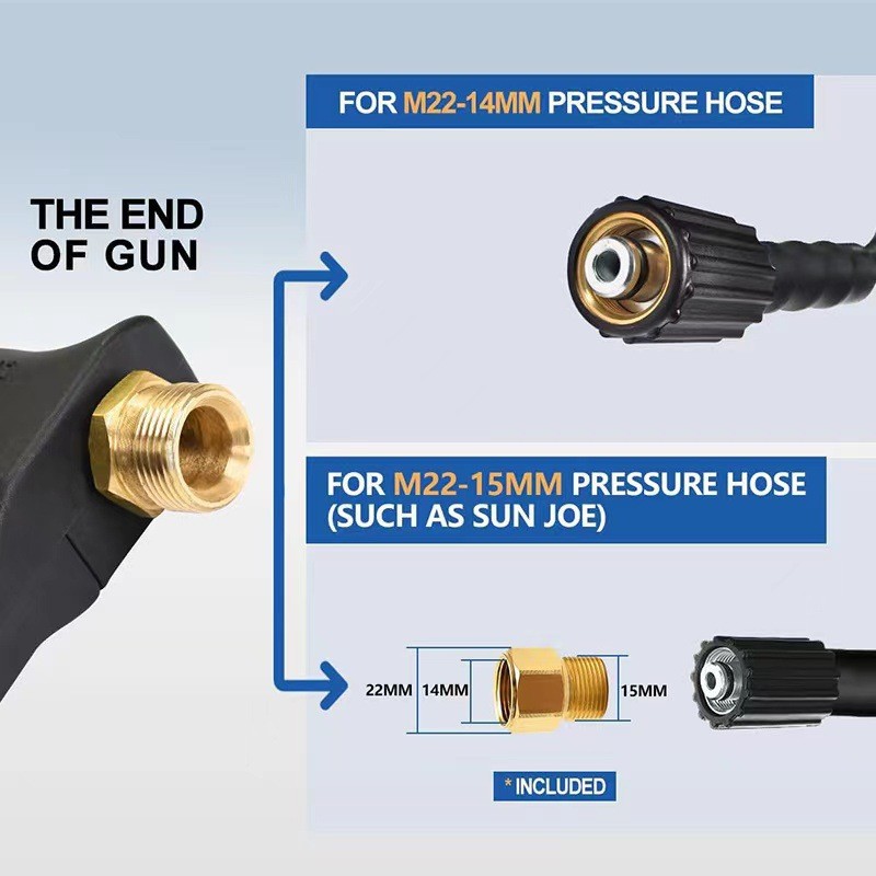 Best-selling cleaning machine high-pressure water gun 4000psi car wash gun M22-14 household 1/4 short gun quick-connect nozzle water gun