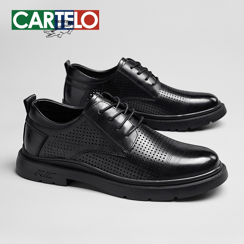 Cardile Crocodile Men's Leather Shoes Summer Hollow Breathable Work Leather Shoes Low-Top Casual Work Leather Shoes Men's Shoes Cardile Crocodile Men's Leather Shoes Summer Hollow Breathable Work Leather Shoes Low-Top Casual Work Leather Shoes Men's Shoes
