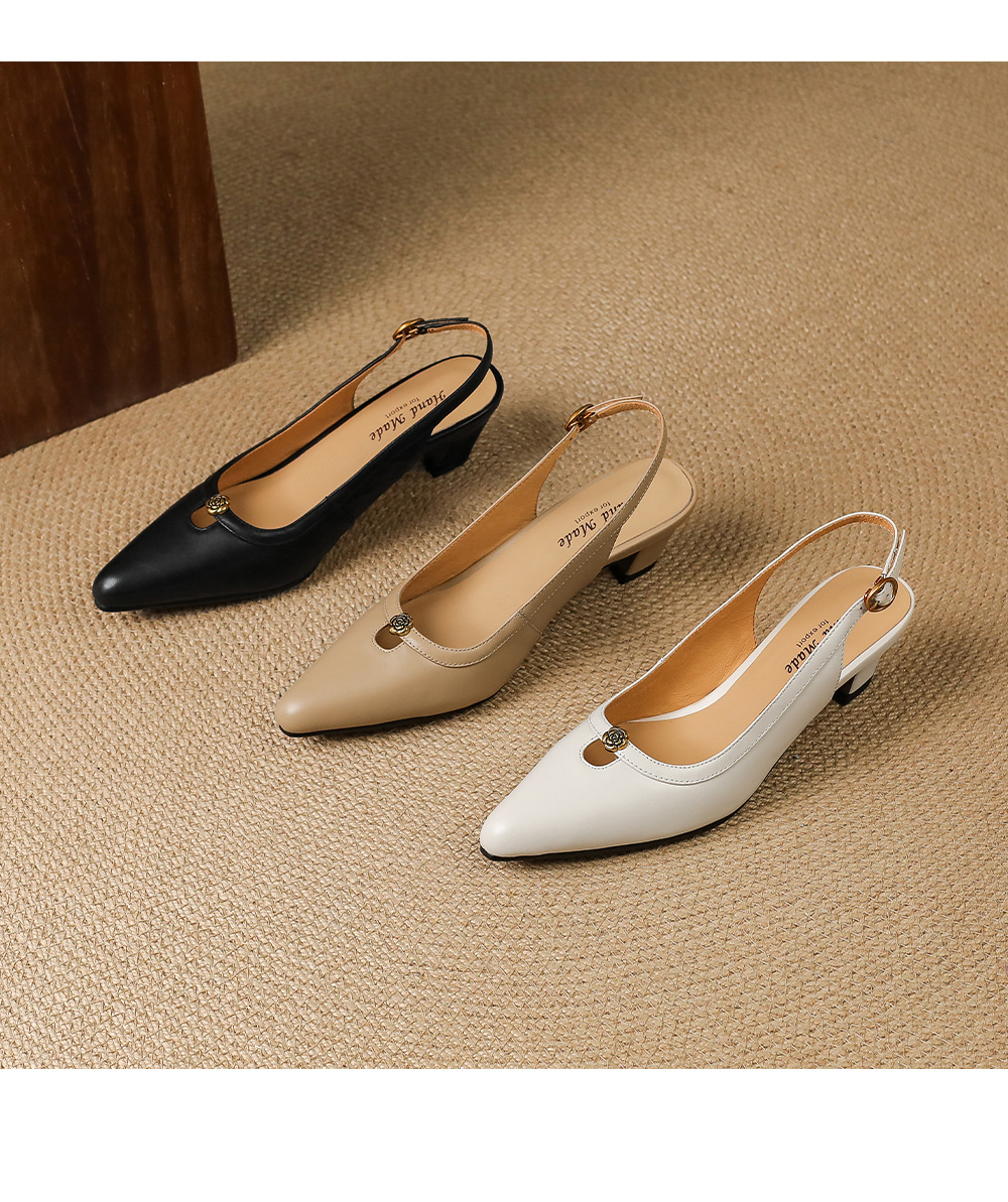 Sandal nữ mũi hở quai ngang gót thấp phong cách Hàn Quốc — đen chi tiết 17
