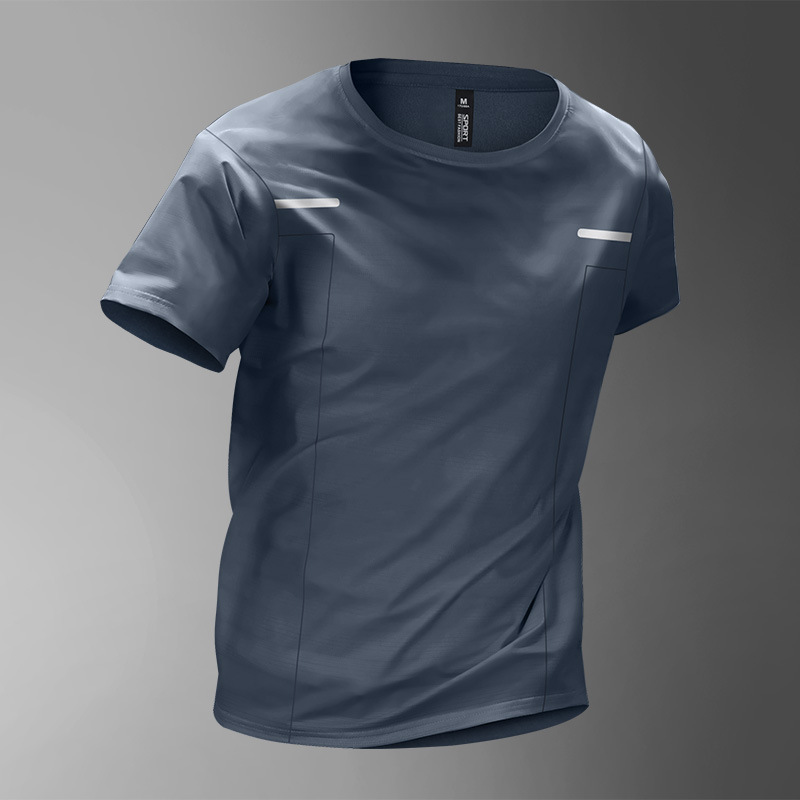 Camiseta deportiva para hombres hielo seco rápido verano delgado de mangas cortas ropa deportiva transpirable ropa de entrenamiento para correr chaqueta