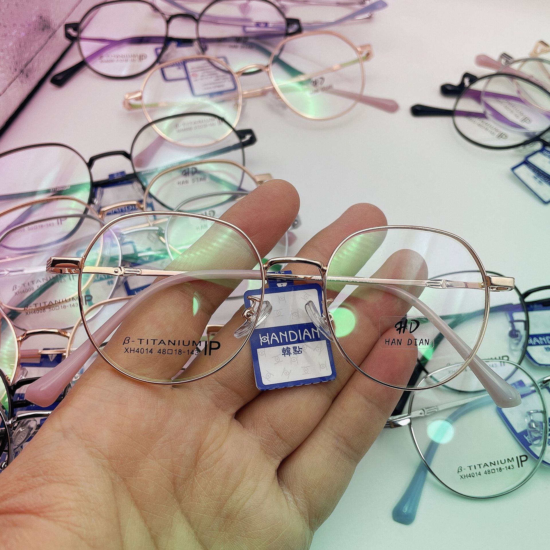 新款纯钛圣特梦韩点眼镜架日本精工8克金属复古镜框施尔法眼镜架