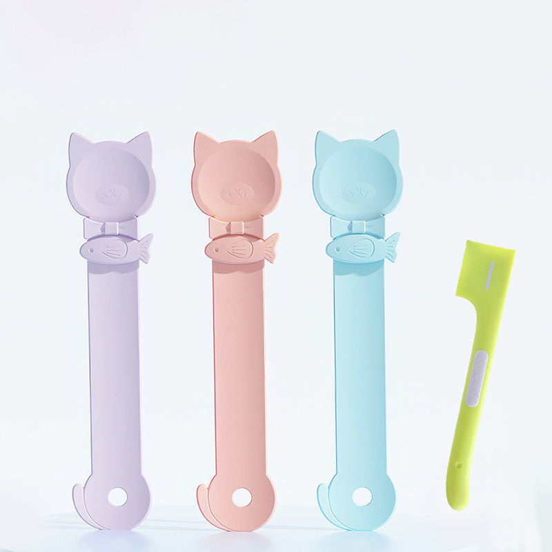 国境を越えた新しい猫缶切り、猫缶用漏れ防止蓋、シリコン製猫缶スプーン、ペット用鮮度保持蓋、ペット用品|undefined