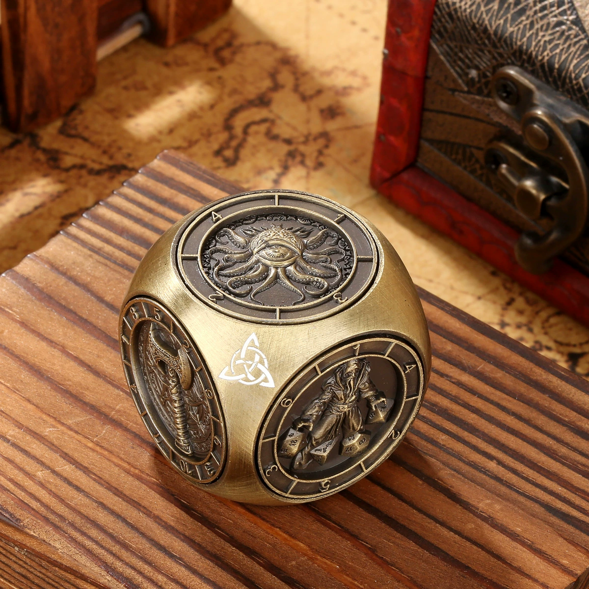 5? 7‑в‑1 вращающийся кости DND, металлический многоугольный спиннер, выгравированные лица фантазий, подарочная коробка
