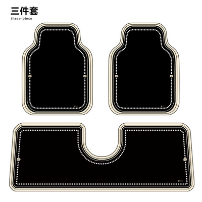 Light Luxury Car Floor Mats, Car Driving Foot Pads, Manufacturers Supply Washable and Easy-Care Wire Ring Soil-Resistant Floor Mats (Avtomobil döşəmə paspasları) - ink-base-solid-color-three-piece-set-front-x2-one-piece-back-x1-foot-pads